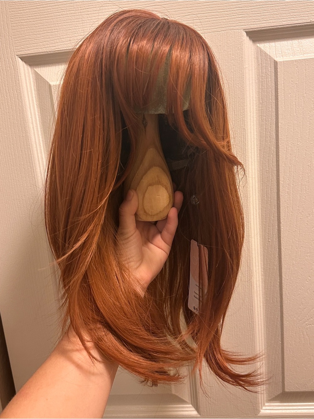 JB Extension Lila Cop Copper Auburn Long Layered Wig Bangs NWT